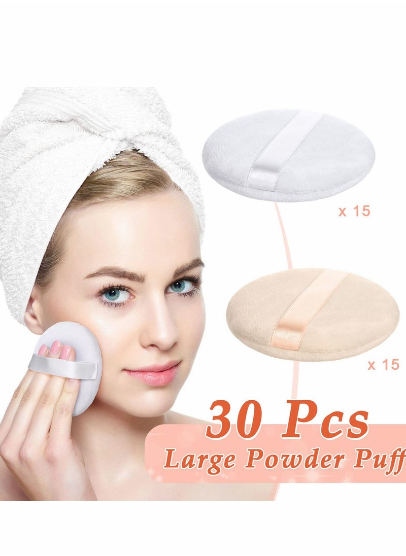 30 Soft Cotton Makeup Puffs - Washable 3.15