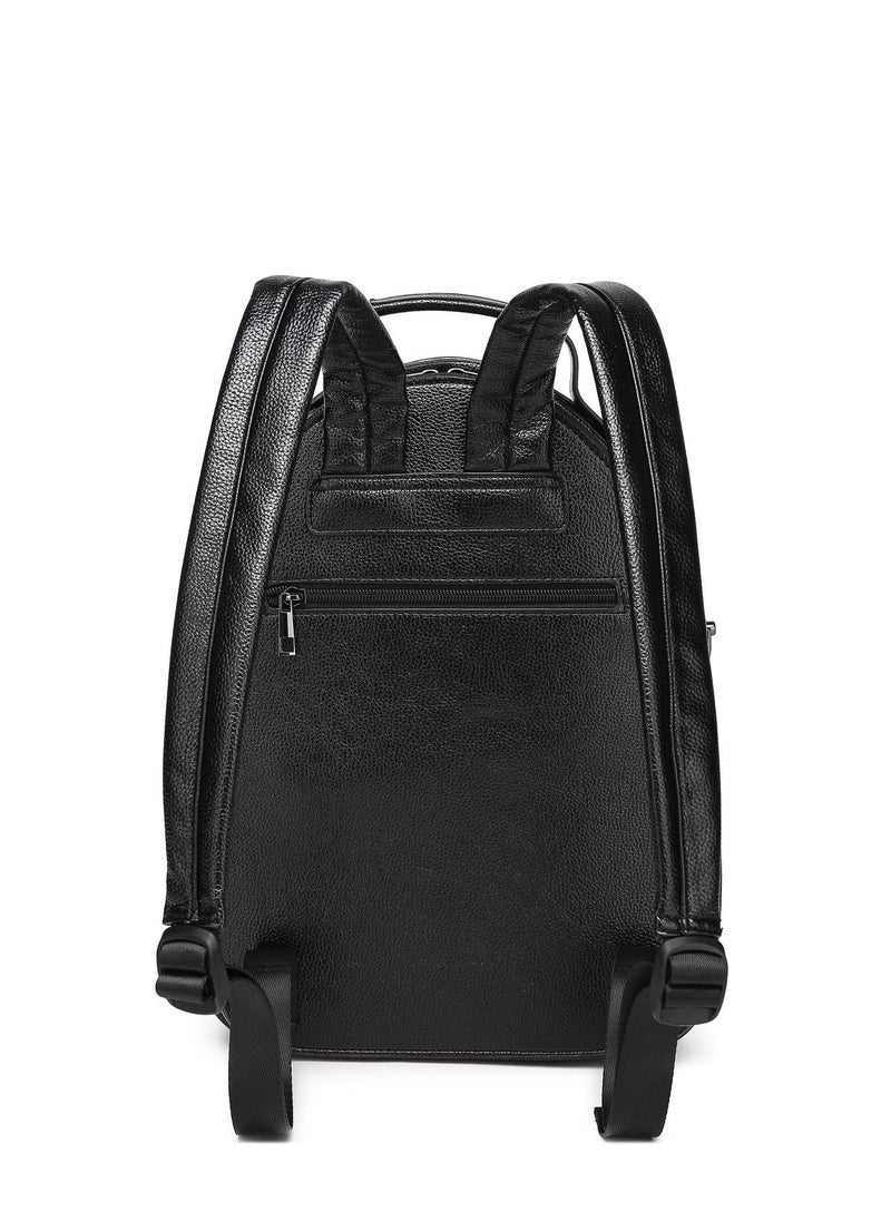 Fashionable and unique shaped backpack featuring a warrior style with street punk elements unisex design for both men and women.