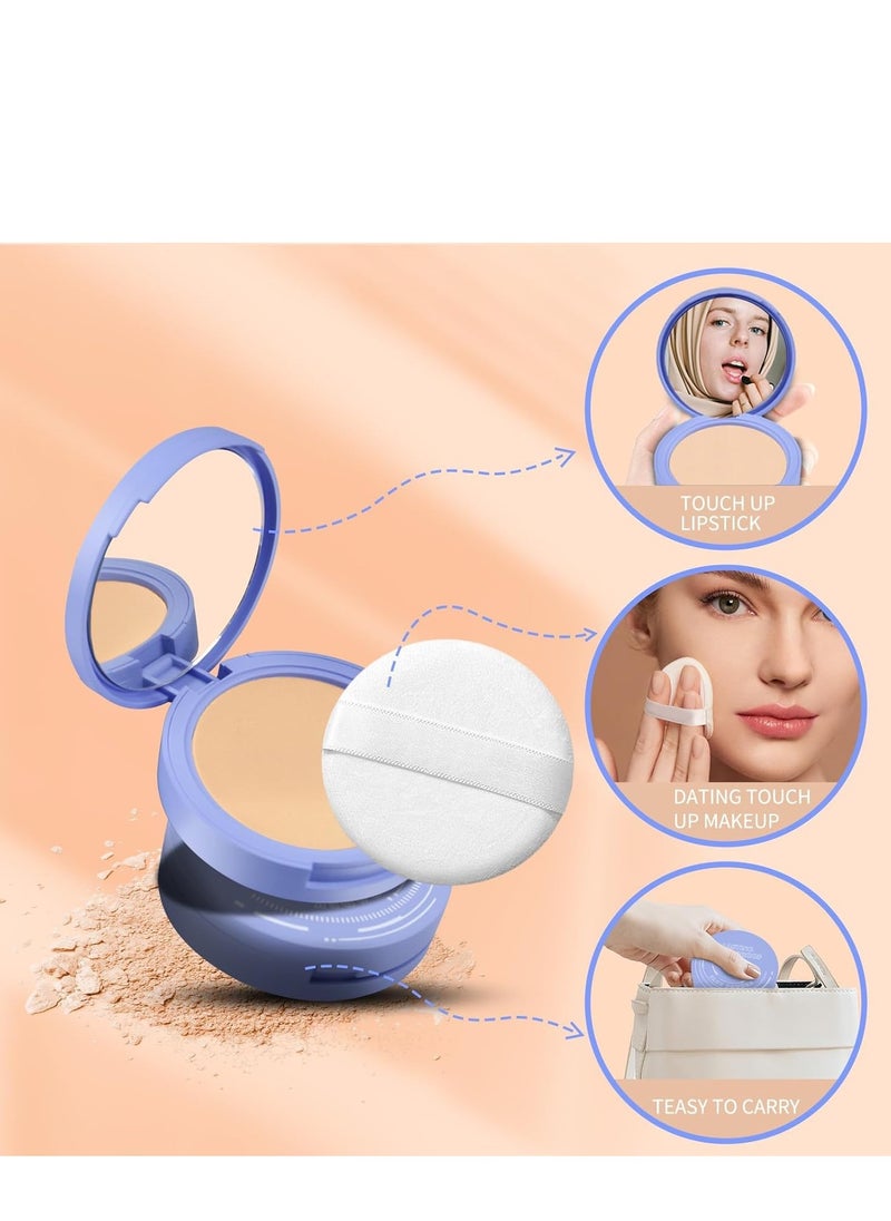 Oil Control Facial Powder Matte Smooth Setting Waterproof Long-Lasting Perfect Lightweight Makeup For Soft Focus Finish, Minimizes Fine Lines And Pores Classic Ivory