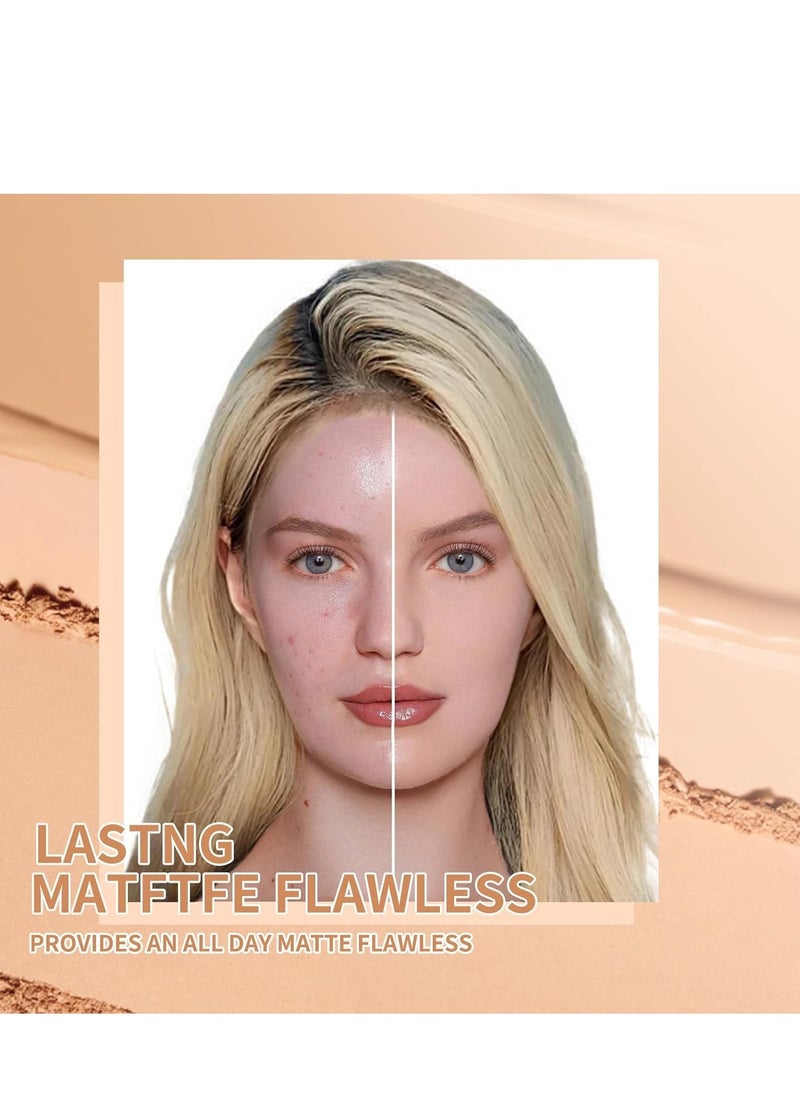 Oil Control Facial Powder Matte Smooth Setting Waterproof Long-Lasting Perfect Lightweight Makeup For Soft Focus Finish, Minimizes Fine Lines And Pores Classic Ivory