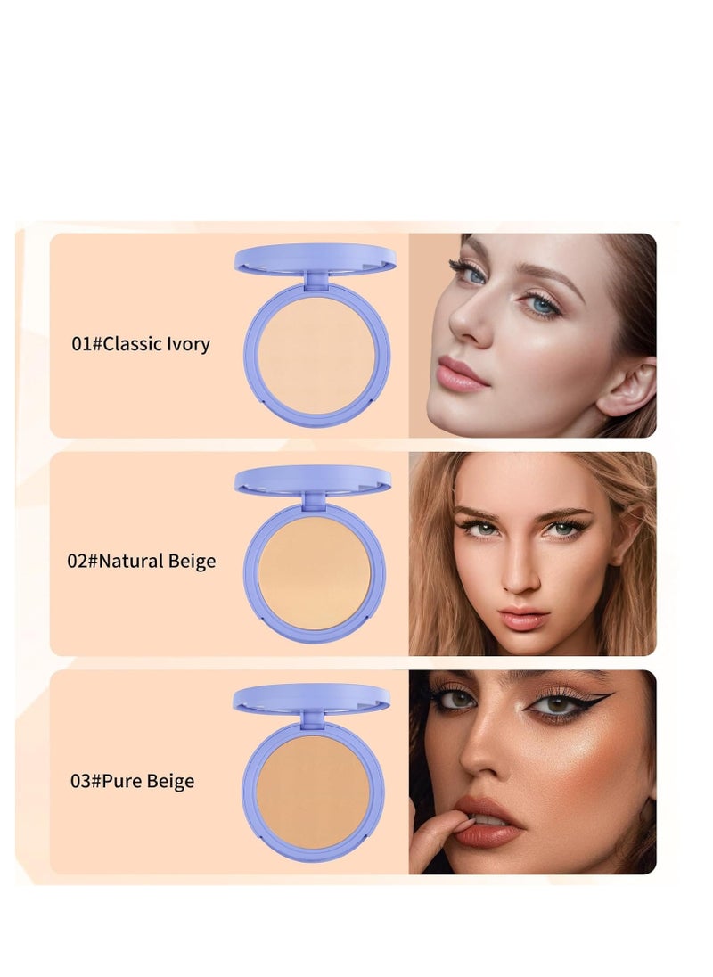 Oil Control Facial Powder Matte Smooth Setting Waterproof Long-Lasting Perfect Lightweight Makeup For Soft Focus Finish, Minimizes Fine Lines And Pores Classic Ivory