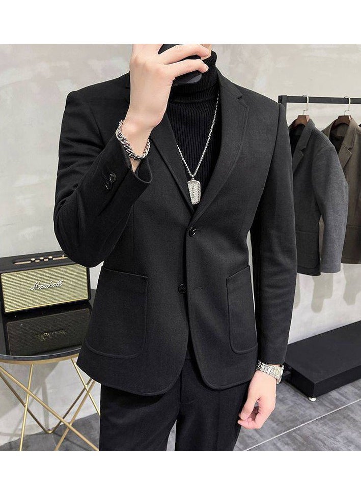 New Men's Casual Woolen Suit Jacket