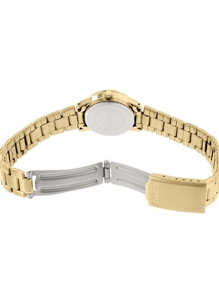 Casio LTP-V002G-9A Women's Water Resistant Stainless Steel Analog Watch, 35 mm, Gold