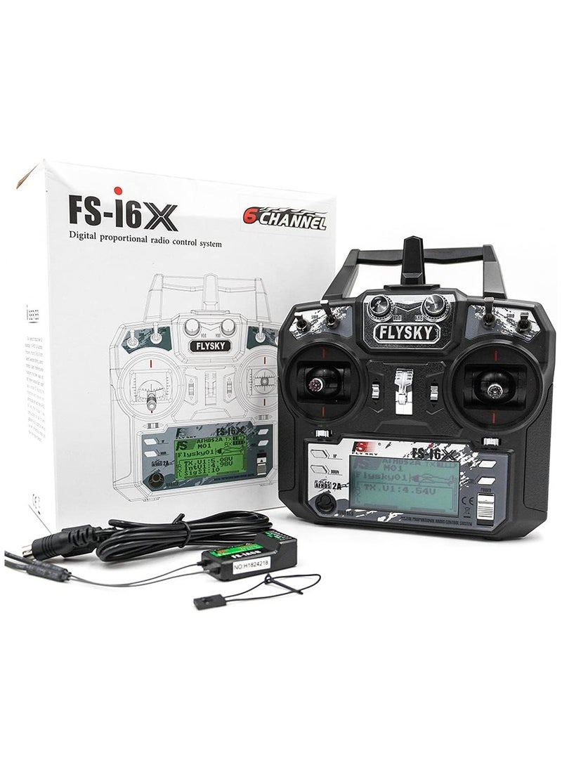 Flysky Fs-I6X 10Ch 2.4Ghz Rc Transmitter Controller with Ia6B Receiver Upgrade Cable for Rc Boat Racing Drone