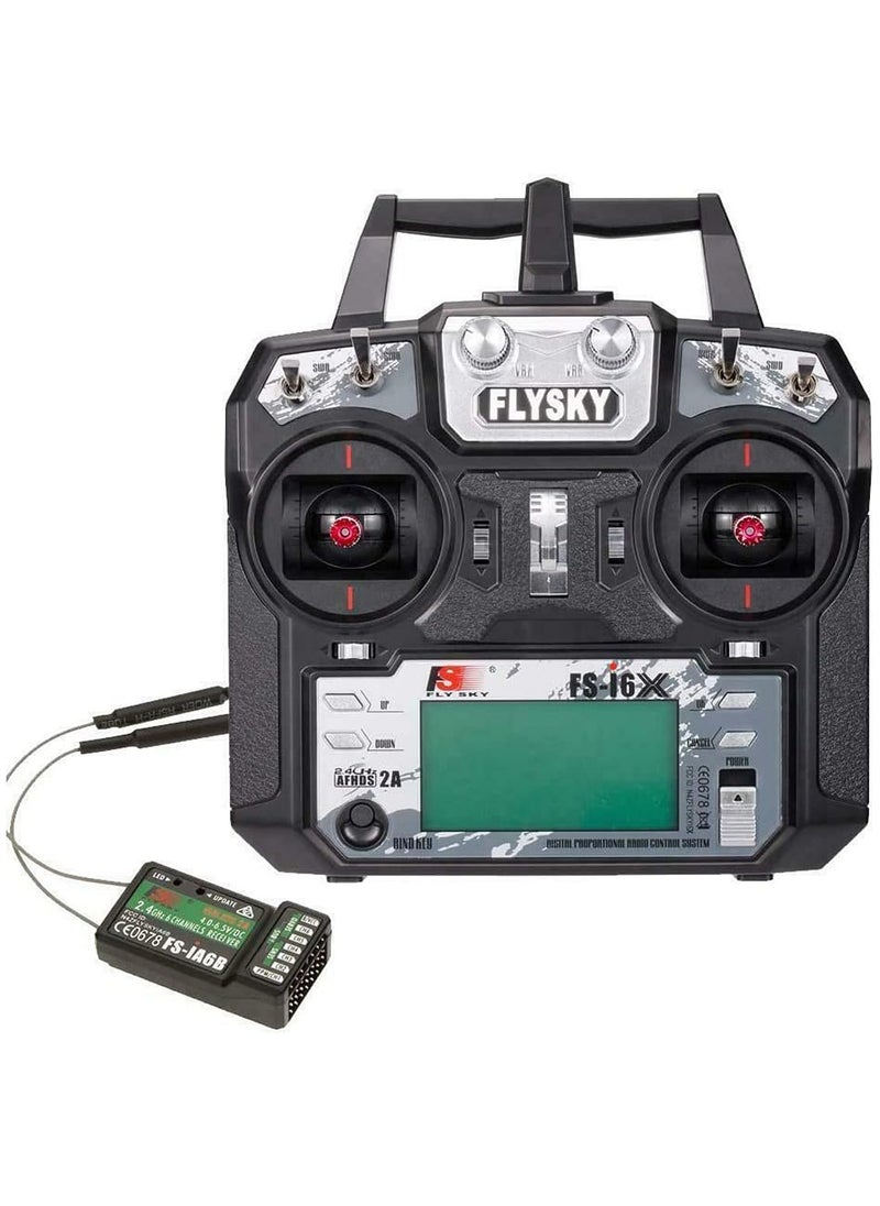 Flysky Fs-I6X 10Ch 2.4Ghz Rc Transmitter Controller with Ia6B Receiver Upgrade Cable for Rc Boat Racing Drone