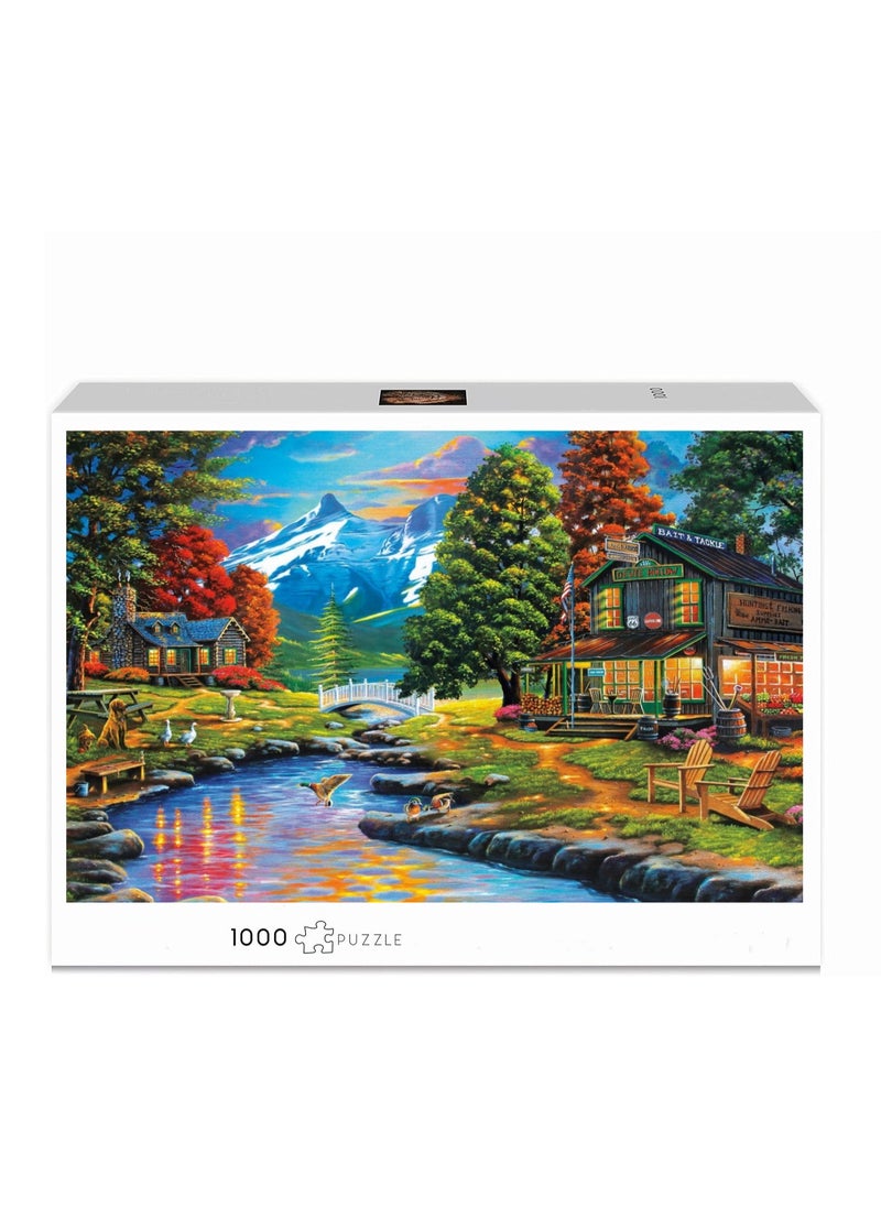 1000-Piece Creative Puzzle with Cartoon Scenery