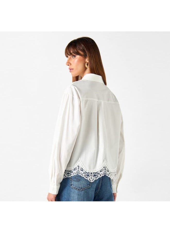 2Xtremz Shirt with Long Sleeves and Lace Detail