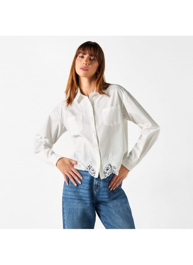2Xtremz Shirt with Long Sleeves and Lace Detail