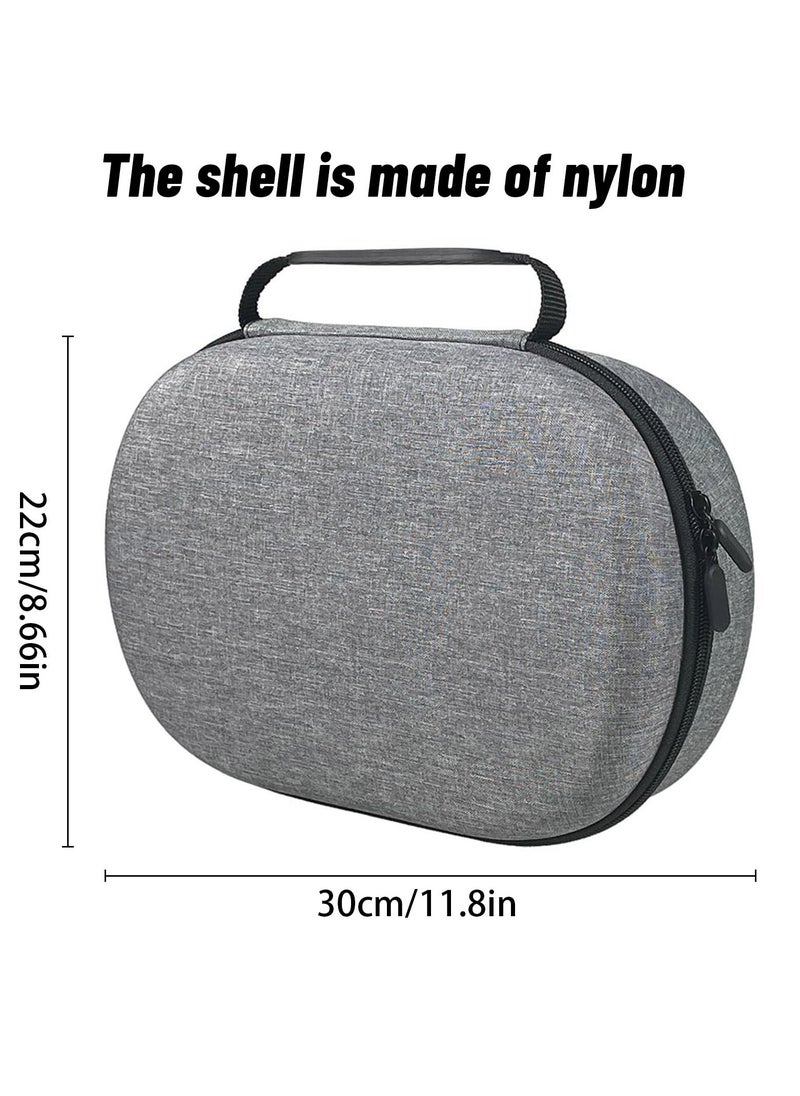 Portable Travel Case for Vision Pro Hard Carrying Case for Apple Vision Pro VR Headset and Accessories EVA Material Double Zipper Design Waterproof Anti Fall Travel Storage Case with compartments