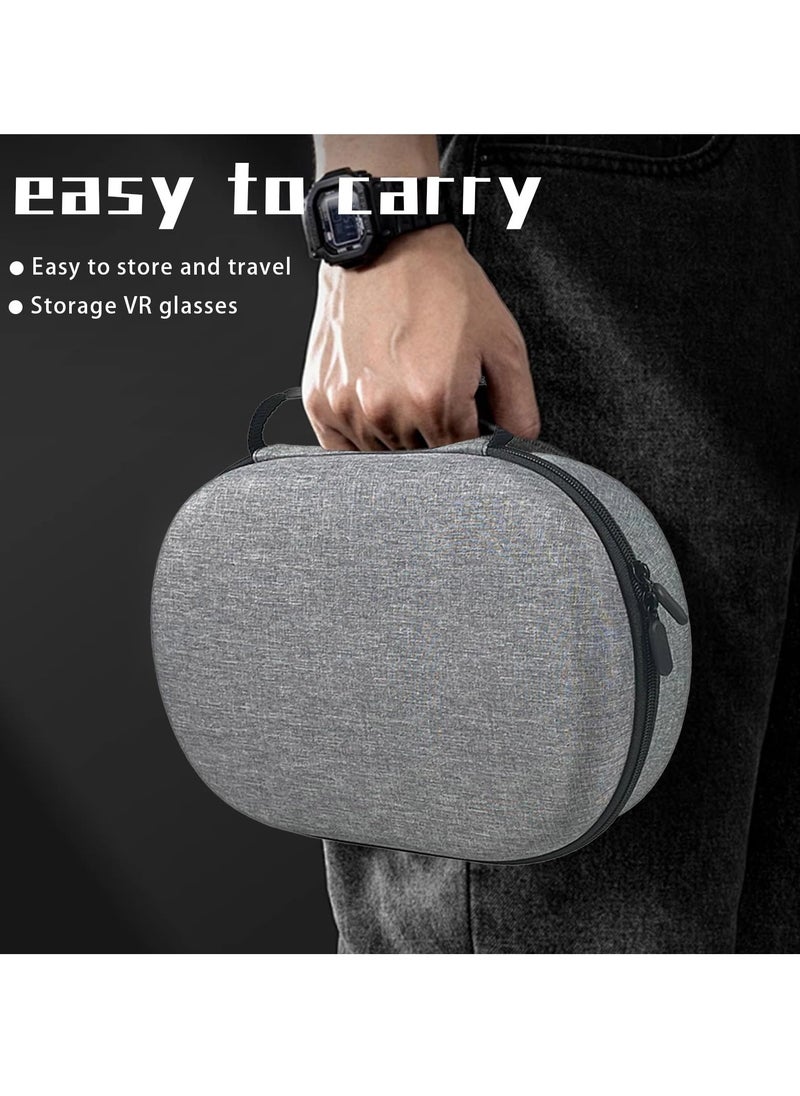 Portable Travel Case for Vision Pro Hard Carrying Case for Apple Vision Pro VR Headset and Accessories EVA Material Double Zipper Design Waterproof Anti Fall Travel Storage Case with compartments