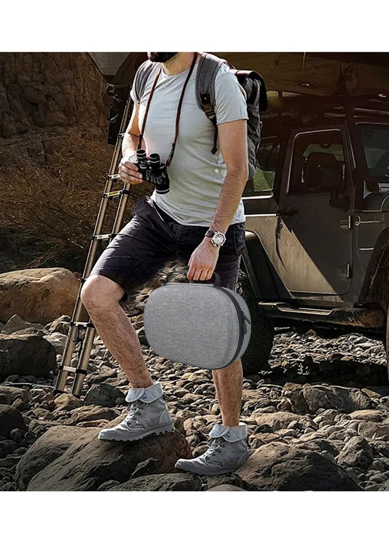 Portable Travel Case for Vision Pro Hard Carrying Case for Apple Vision Pro VR Headset and Accessories EVA Material Double Zipper Design Waterproof Anti Fall Travel Storage Case with compartments