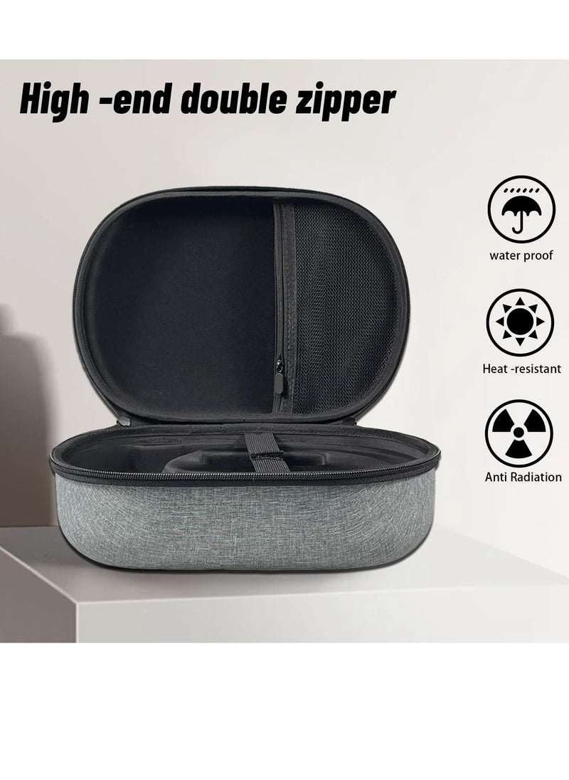 Portable Travel Case for Vision Pro Hard Carrying Case for Apple Vision Pro VR Headset and Accessories EVA Material Double Zipper Design Waterproof Anti Fall Travel Storage Case with compartments