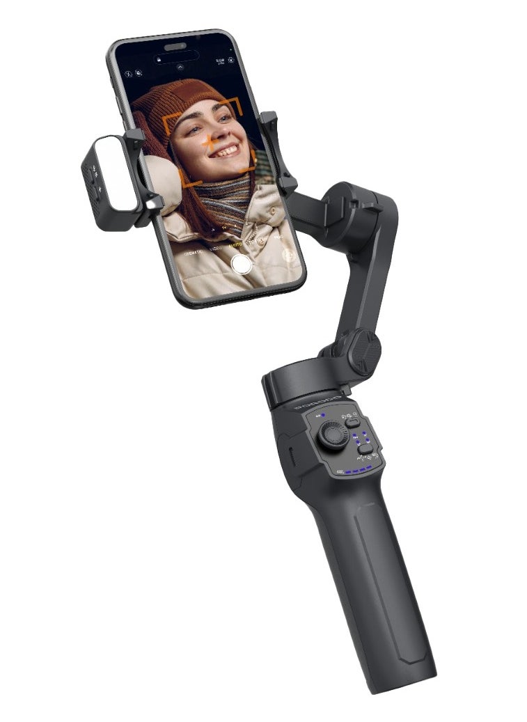 3-Axis Gimbal Stabilizer Magnetic Fill Light for Smartphones Up to 7.72
