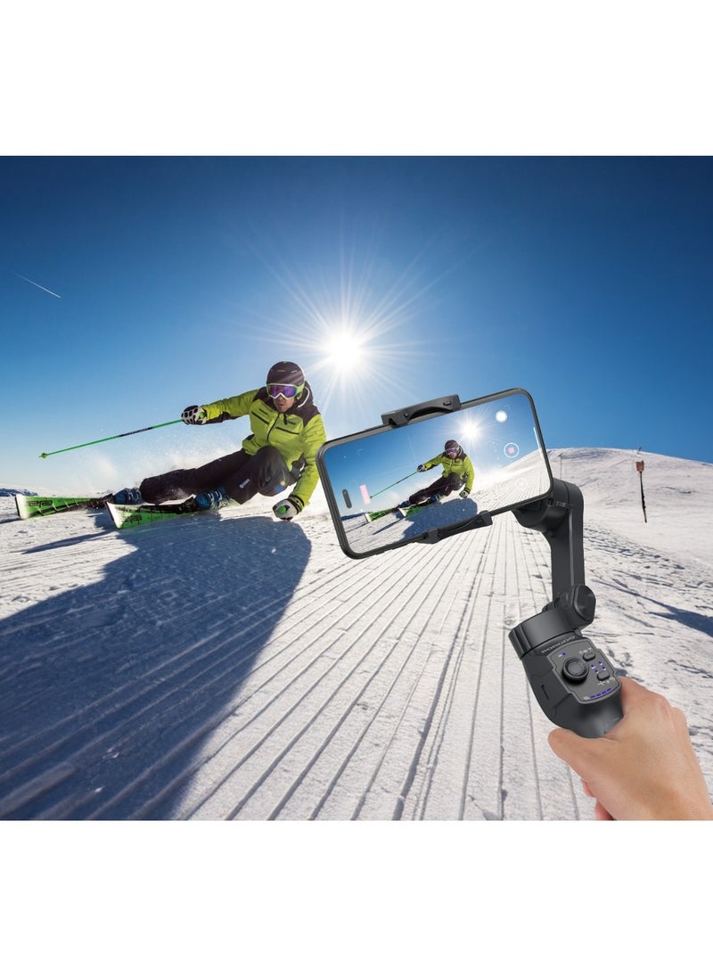 3-Axis Gimbal Stabilizer Magnetic Fill Light for Smartphones Up to 7.72