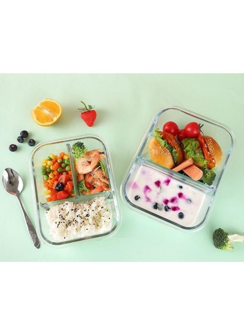 4 Pack, 35 oz( 2 u0026 3 Compartment) Glass Meal Prep Containers Glass Food Storage Containers with Lids, Lunch Containers  Portion Control, Airtight,microwave oven  safe