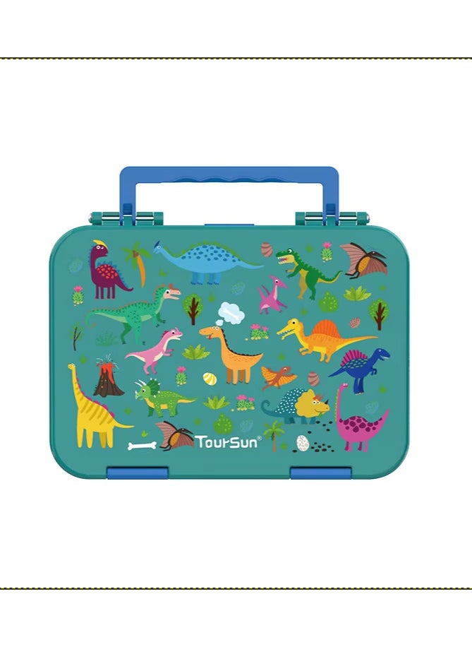 Lunch Box for Kids | Back-to-School Essential | 4 Compartments, Leak-Proof, BPA-Free | Freezer, Microwave u0026 Dishwasher Safe (Green)