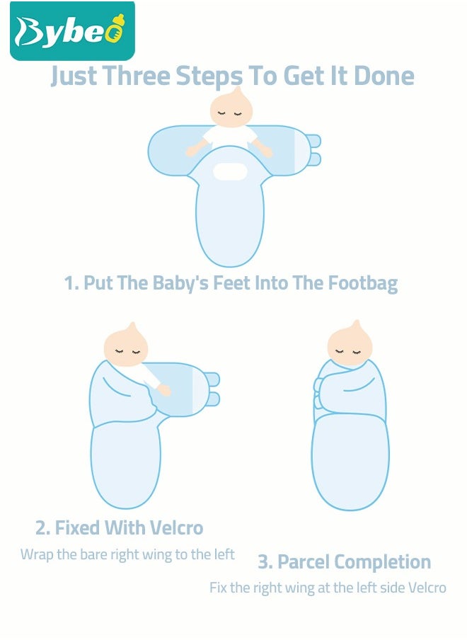 6 PCS Baby Swaddle Blanket Wrap Cap Set Newborn Infant Sleep Sack With Caps 100% Breathable Cotton 0-4 Month