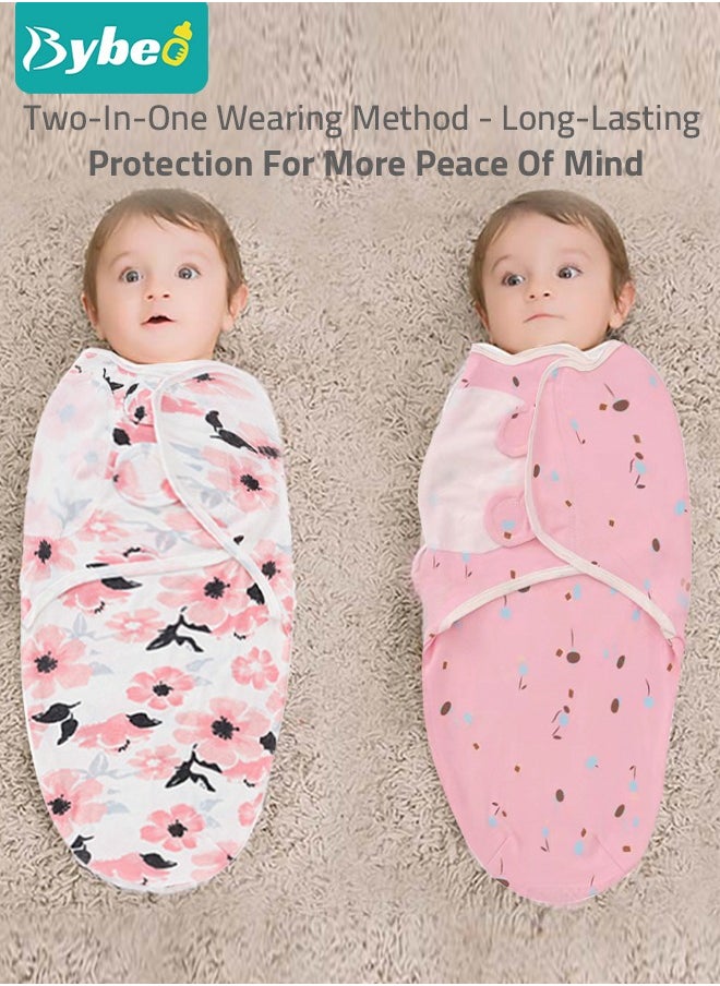 6 PCS Baby Swaddle Blanket Wrap Cap Set Newborn Infant Sleep Sack With Caps 100% Breathable Cotton 0-4 Month