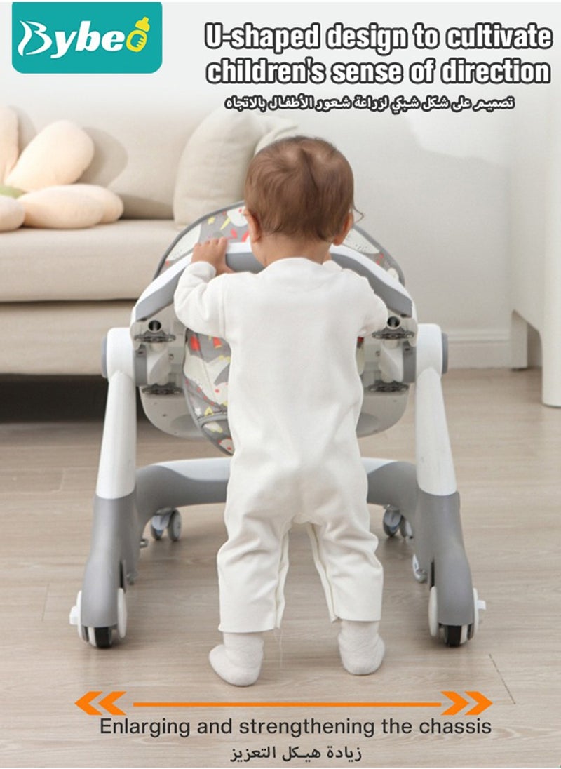 3 In 1 Baby Walker With Parent Push Handle And Big Comfortable Seat Cushion For Infants Children