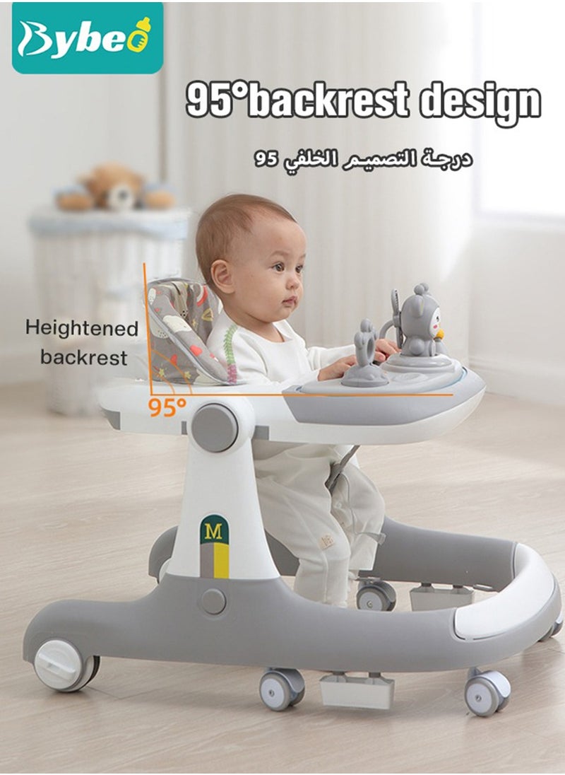 3 In 1 Baby Walker With Parent Push Handle And Big Comfortable Seat Cushion For Infants Children