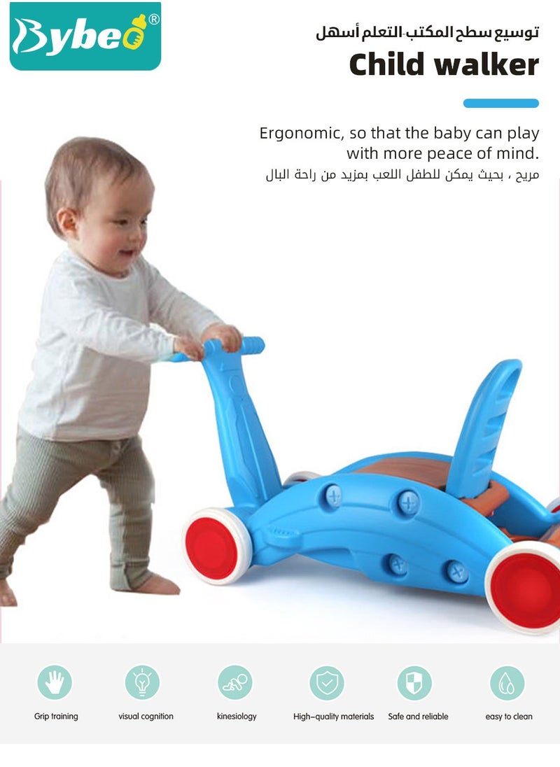 3-in-1 Kids Rocking Horse u0026 Toddler Ride on Toy, Multifunctional Children Riding Toy, Slide Car for Kids, Baby Learning Walker with Interactive Features