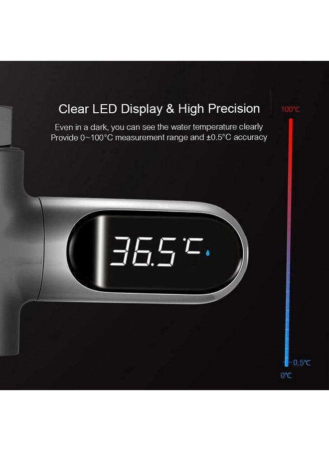 Matybobe LED Digital Shower Temperature Display 0~100℃ Baby Bath Water Thermometer Celsius/Fahrenheit Display 360° Rotating Screen for Home Kitchen Bathroom