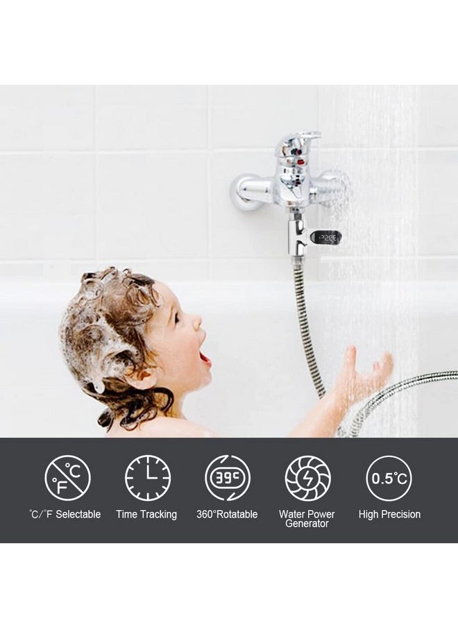 Matybobe LED Digital Shower Temperature Display 0~100℃ Baby Bath Water Thermometer Celsius/Fahrenheit Display 360° Rotating Screen for Home Kitchen Bathroom