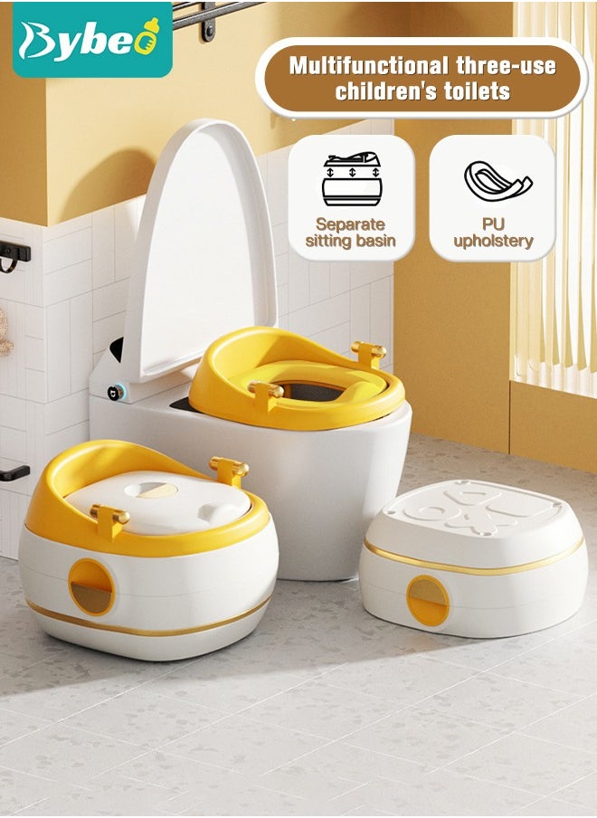 3 in 1 Kids Potty Training Seat with Anti-Slip Step Stool, Baby Toddler Luxcious Toilet Seats for Boys and Girls Multifunctional Toddler Bathroom Essential Easy to Clean and Use