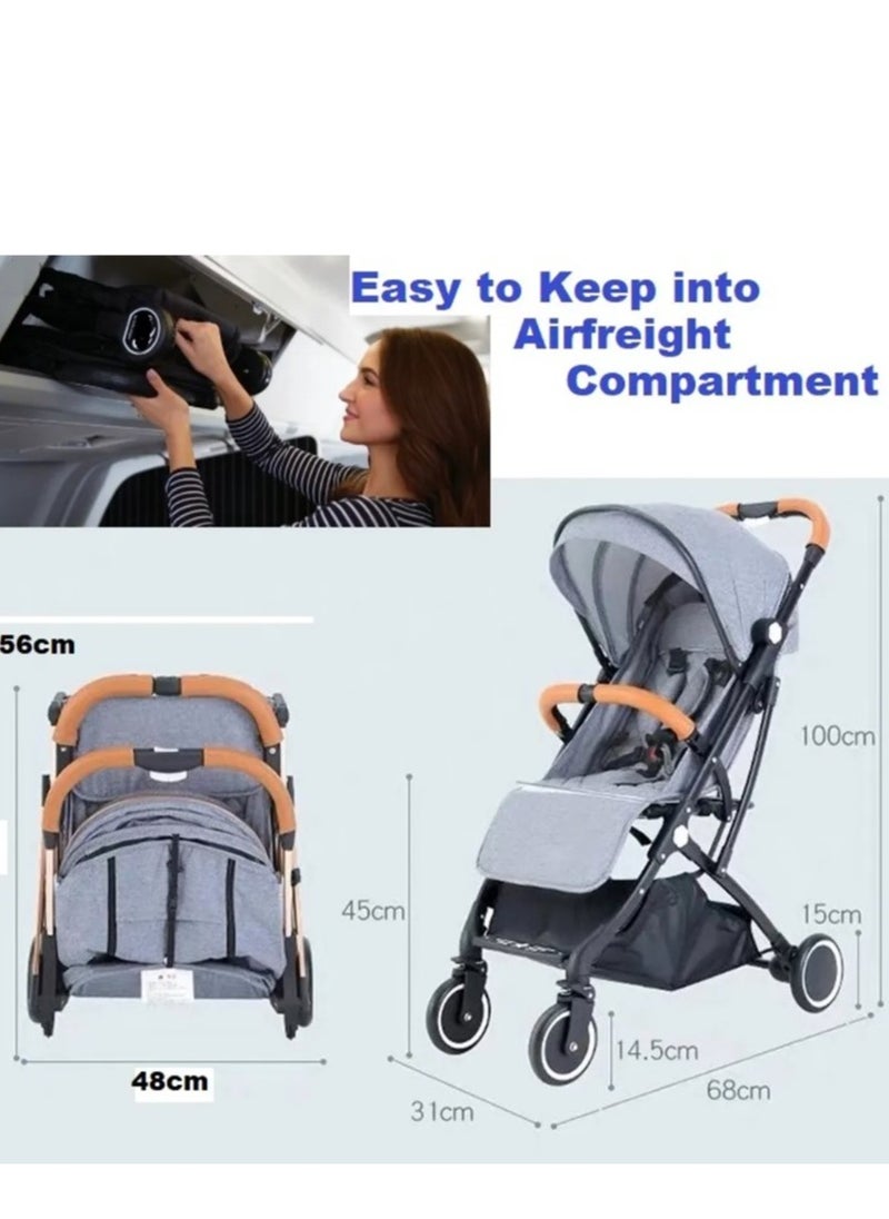 Baby Stroller Plane Lightweight Portable Travelling Pram-Grey