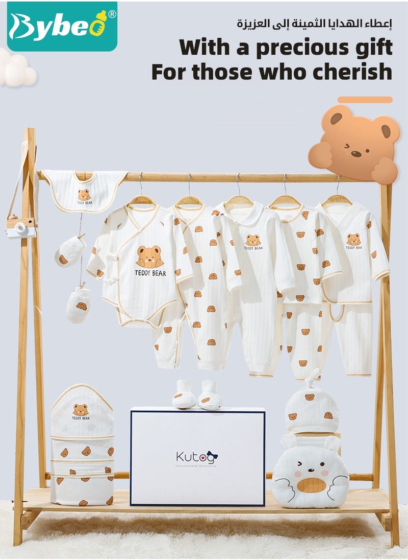 26PCS Newborn Baby Gifts Set, Newborn Layette Gift Set, Baby Clothes Accessories Set for Boys and Girls, Premium Cotton, Perfect Gift Box for Spring Summer Autumn Winter Four Seasons