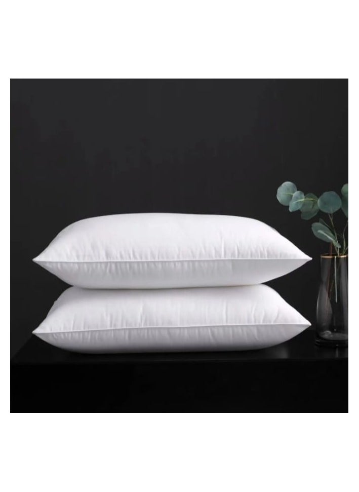 2 Pack Bed Sleeping Pillow  Head and Neck Support- 100% Polyester Fibre, Breathable, Hypoallergenic, Washable, Anti-Pilling, Dust Mite Resistant, 1000g, 40 x 60 CM