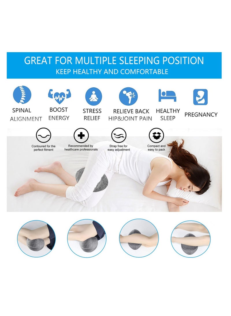 Ergonomic Memory Foam Knee Pillow for Side Sleepers - Cooling Leg Support for Back Pain Relief, Sciatica u0026 Pregnancy Comfort