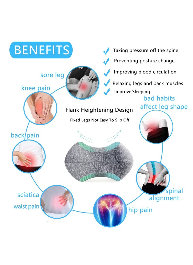 Ergonomic Memory Foam Knee Pillow for Side Sleepers - Cooling Leg Support for Back Pain Relief, Sciatica u0026 Pregnancy Comfort