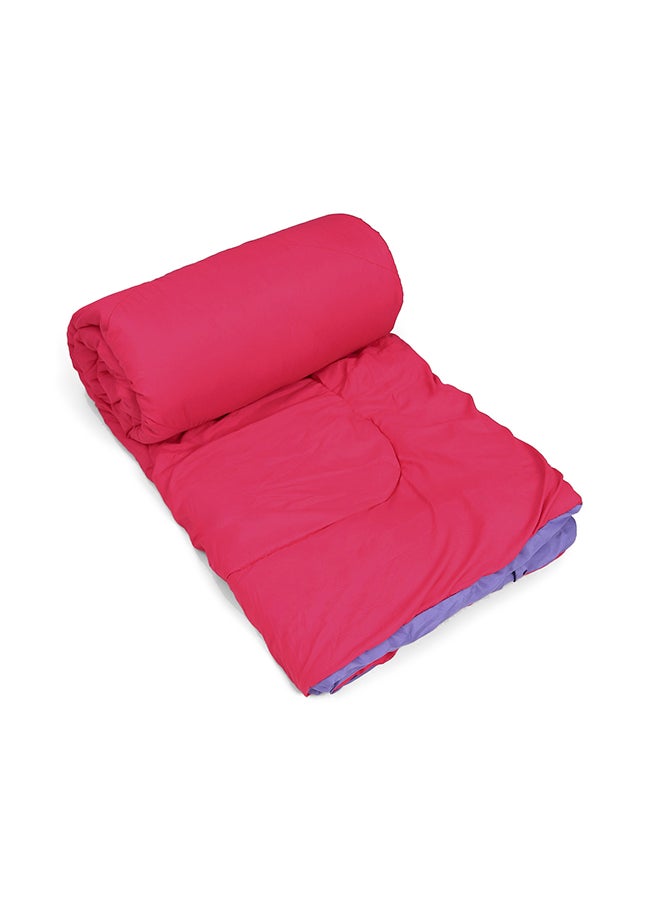 Reversible Solid Comforter Double Bed Blanket for Winter//Double/GSM- 220, Pink-Violet, 220 X 240 Cm