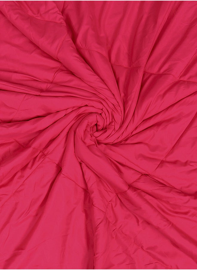 Reversible Solid Comforter Double Bed Blanket for Winter//Double/GSM- 220, Pink-Violet, 220 X 240 Cm