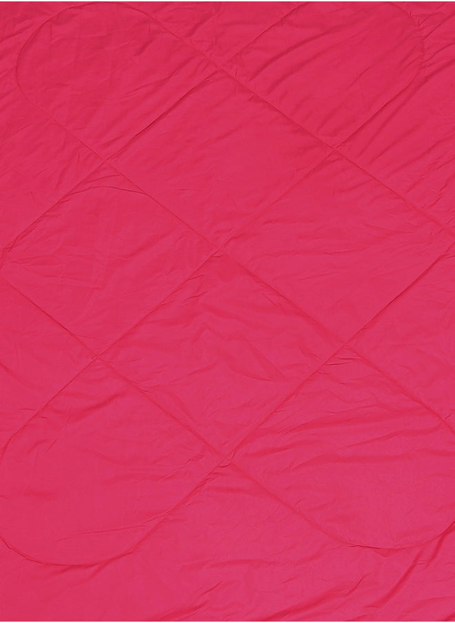 Reversible Solid Comforter Double Bed Blanket for Winter//Double/GSM- 220, Pink-Violet, 220 X 240 Cm
