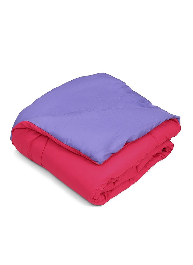 Reversible Solid Comforter Double Bed Blanket for Winter//Double/GSM- 220, Pink-Violet, 220 X 240 Cm