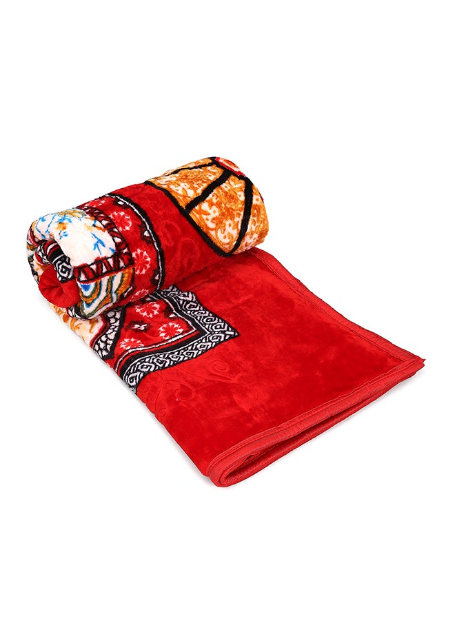 Mink Blanket | Double Bed AC Blanket |Skin-Friendly, Lightweight & Super Soft Blanket 2.5 Kgs- Red Circle, 210 X 220 Cm