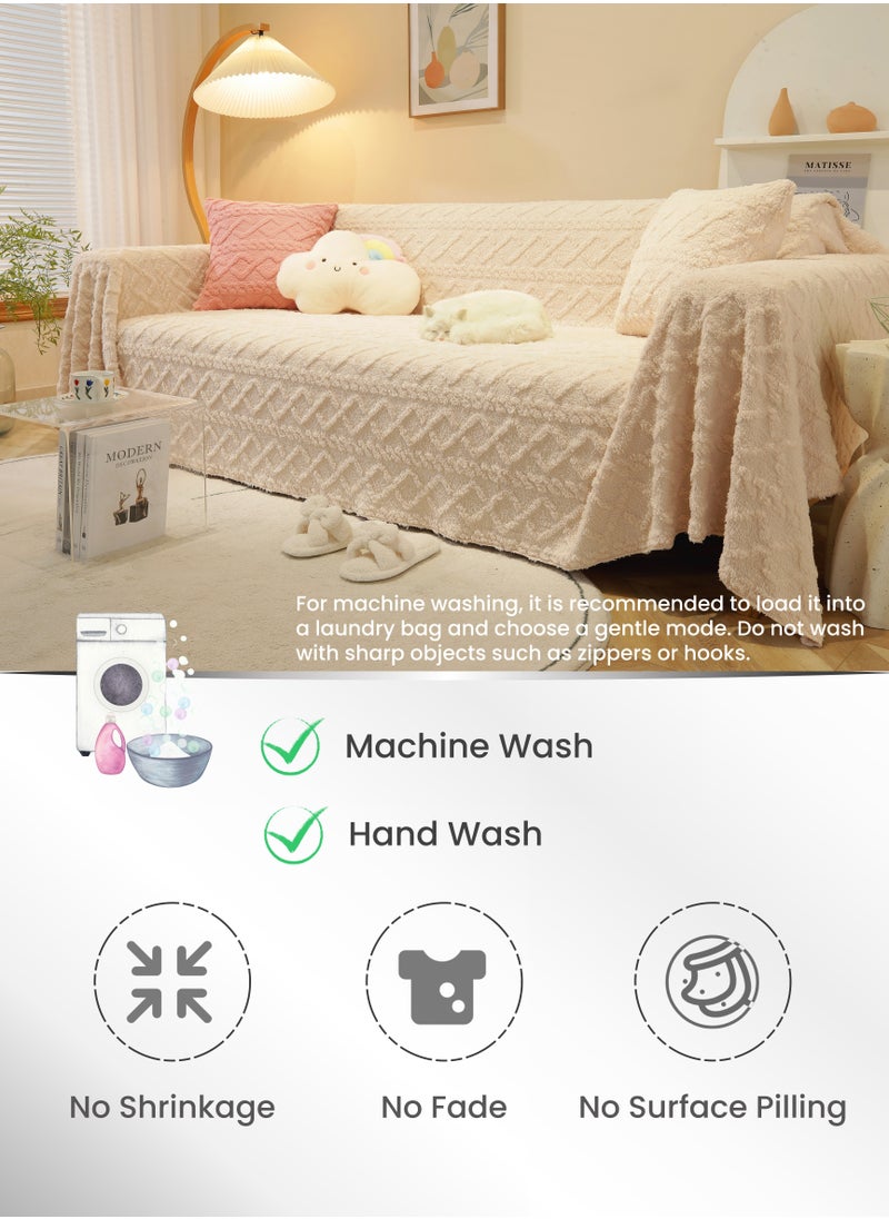 Double-sided Velvet Coral Velvet Blanket,Beige All Seasons Blanket,Cozy Soft and Thickened,Waffle and Delicate Fluff Double-sided,for Bed, Couch,Sofa, Chair Throw Blanket, Air Conditioning Quilts, O