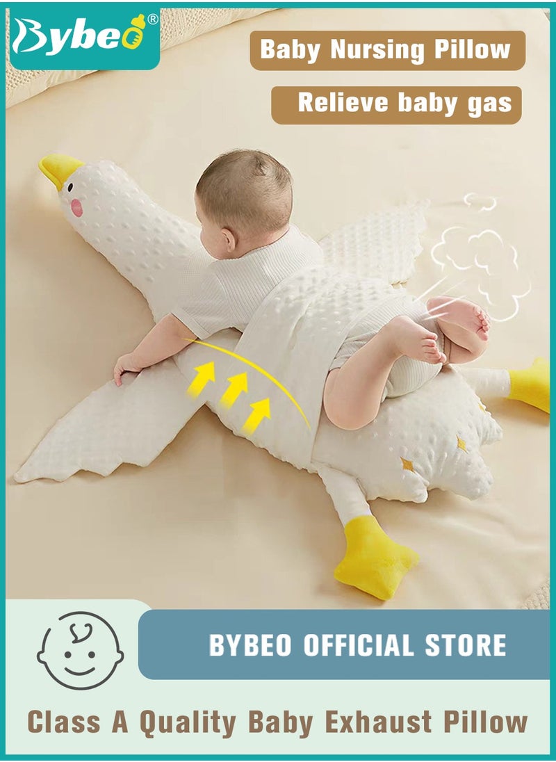 Baby Exhaust Pillow, Breathable and Soft Toddler Nursery Pillows, Infant Soothing Doll, for Sleeping and Relief of Flatulence, in the Shape of A Large White Goose