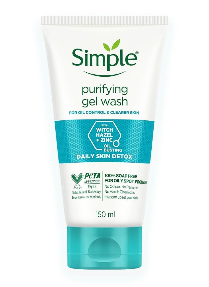 Simple Daily Skin Detox Purifying Facial Wash, 150ml