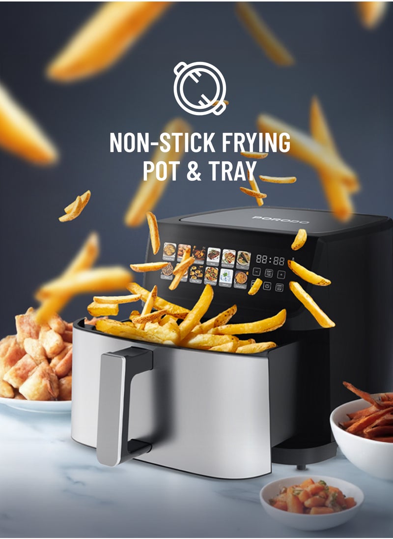Lifestyle Large Capacity 2200W Air Fryer 11L with 12 Presets / Dual Heating Technology / Automatic Shut-Off / Non-Stick Pot & Tray / Touch Panel / Air Fry / Ideal for Fries, Steak, Chicken, Cake, Meat, Bread & etc. - Black