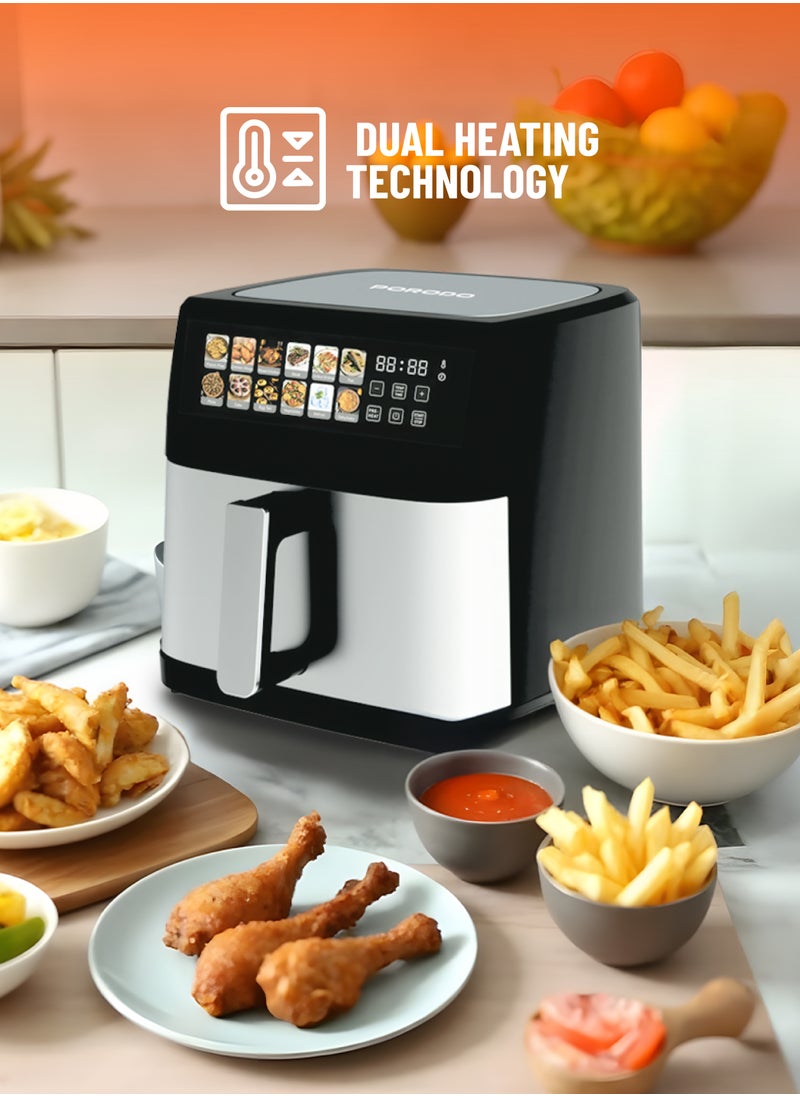 Lifestyle Large Capacity 2200W Air Fryer 11L with 12 Presets / Dual Heating Technology / Automatic Shut-Off / Non-Stick Pot & Tray / Touch Panel / Air Fry / Ideal for Fries, Steak, Chicken, Cake, Meat, Bread & etc. - Black