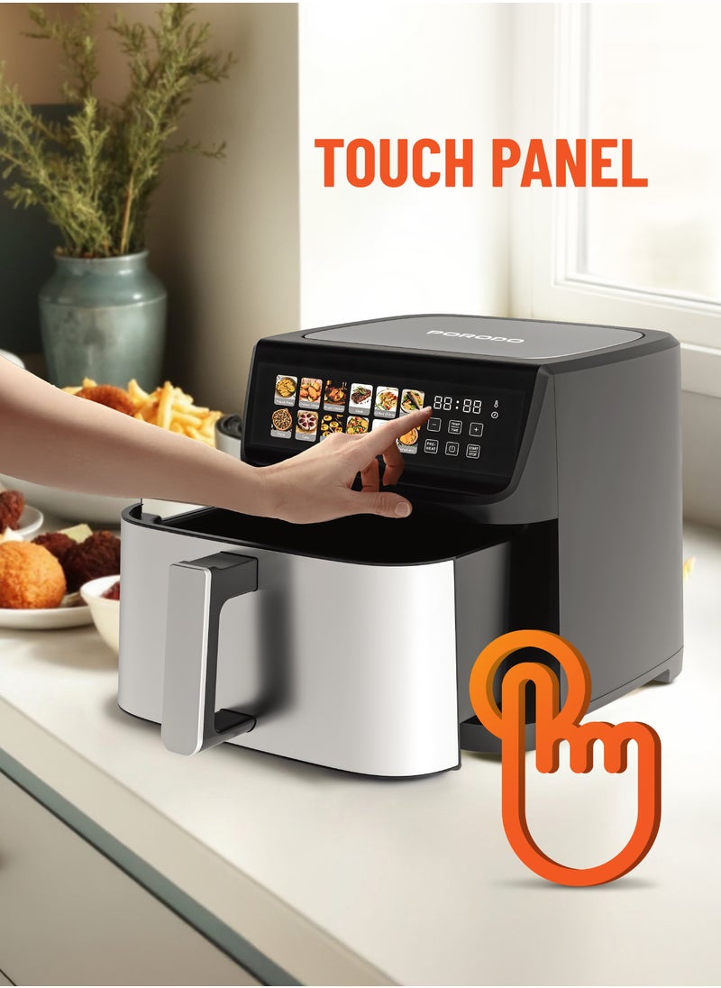 Lifestyle Large Capacity 2200W Air Fryer 11L with 12 Presets / Dual Heating Technology / Automatic Shut-Off / Non-Stick Pot & Tray / Touch Panel / Air Fry / Ideal for Fries, Steak, Chicken, Cake, Meat, Bread & etc. - Black