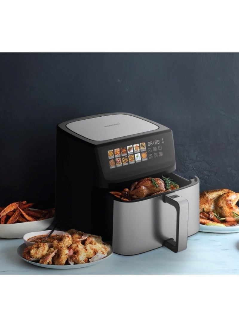 Lifestyle Large Capacity 2200W Air Fryer 11L with 12 Presets / Dual Heating Technology / Automatic Shut-Off / Non-Stick Pot & Tray / Touch Panel / Air Fry / Ideal for Fries, Steak, Chicken, Cake, Meat, Bread & etc. - Black