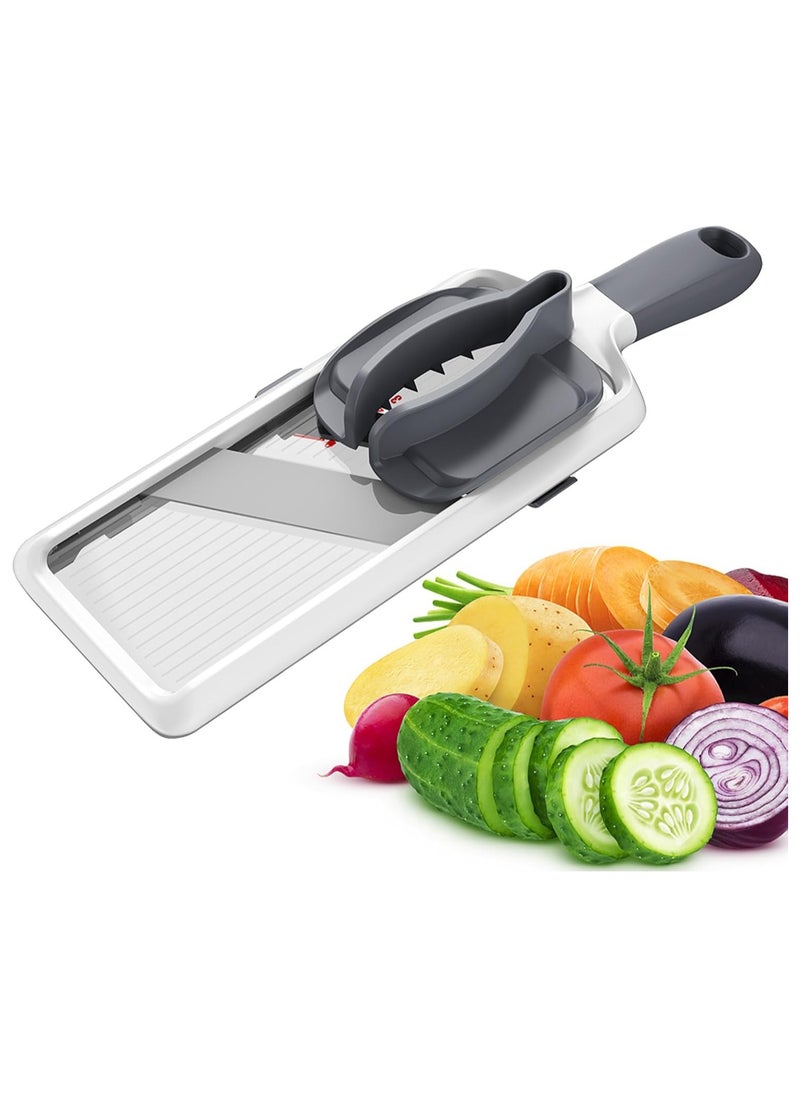 Multi-Purpose Mandolin Slicer – Adjustable Stainless Steel Blade, Handheld Veggie Chopper & Cheese Grater, French Fry Cutter for Fast & Precise Slicing of Fruits & Vegetables