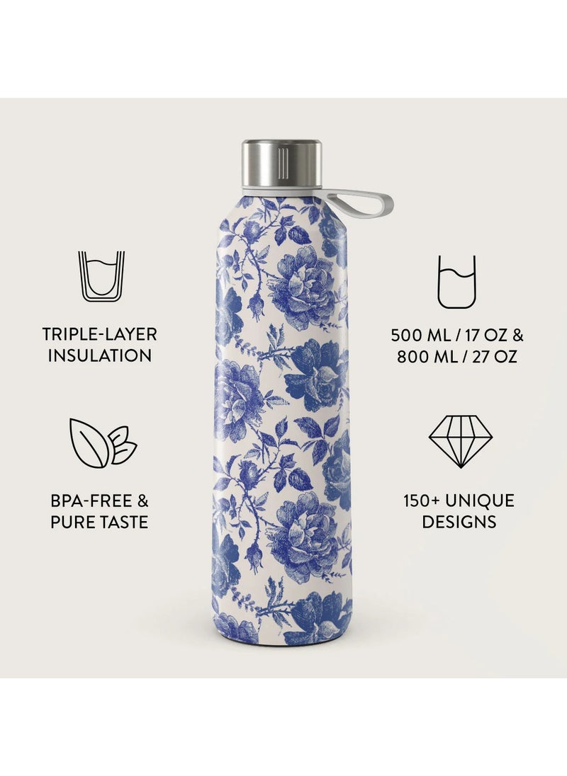 Insulated Water Bottle (17oz) Stylish Stainless Steel Water Bottles Durable Metal Water Bottle Stays Hot or Cold Anti-Slip, Leak-Proof Reusable Water Bottle - Femme Fatale - Water Bottle