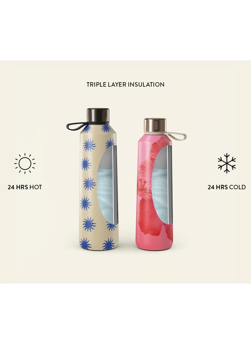 Insulated Water Bottle (17oz) Stylish Stainless Steel Water Bottles Durable Metal Water Bottle Stays Hot or Cold Anti-Slip, Leak-Proof Reusable Water Bottle - Femme Fatale - Water Bottle
