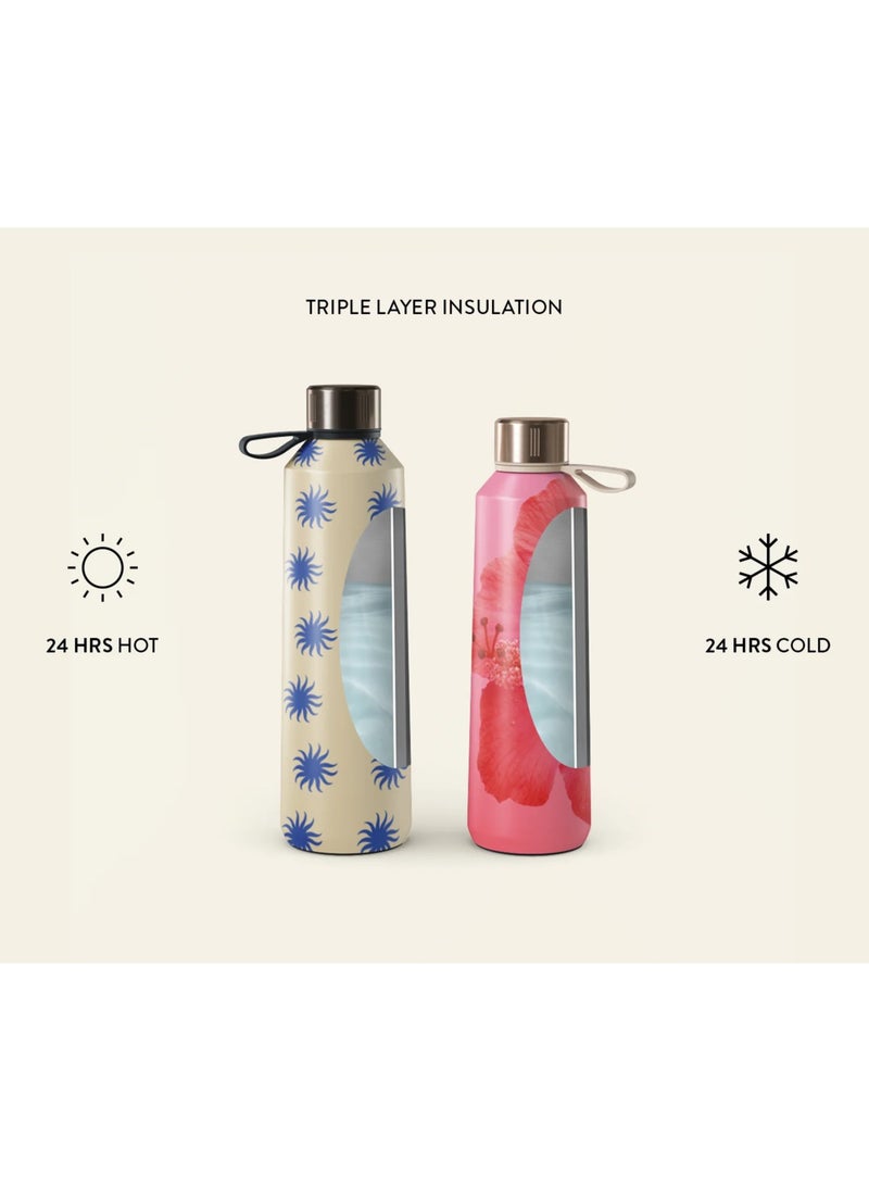 Insulated Water Bottle (17oz) Stylish Stainless Steel Water Bottles Durable Metal Water Bottle Stays Hot or Cold Anti-Slip, Leak-Proof Reusable Water Bottle - Femme Fatale - Water Bottle