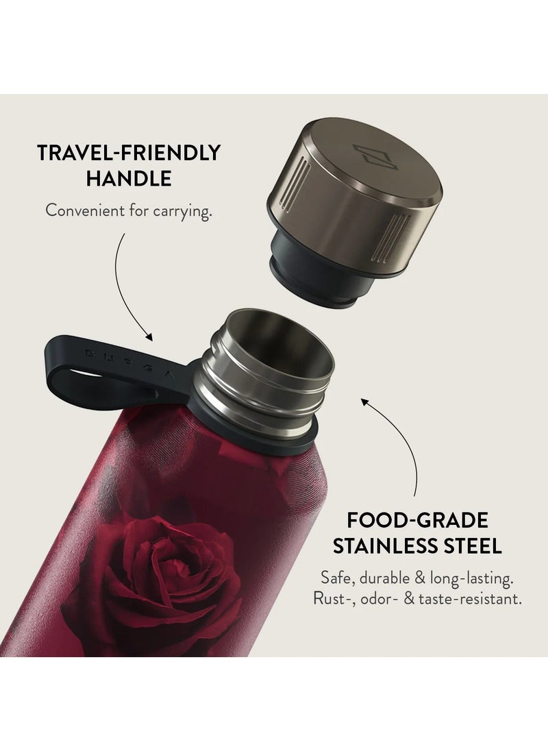Insulated Water Bottle (17oz) Stylish Stainless Steel Water Bottles Durable Metal Water Bottle Stays Hot or Cold Anti-Slip, Leak-Proof Reusable Water Bottle - Femme Fatale - Water Bottle